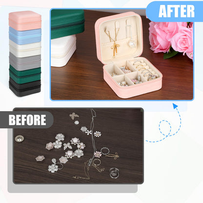 Prasacco 12 Pcs Travel Jewelry Case Bridesmaid Gifts Box PU Leather Small Travel Jewelry Box Mini Jewelry-Organizer for Earrings Rings Necklaces Women Girls Bridesmaid Proposal Gifts, 6 Colors