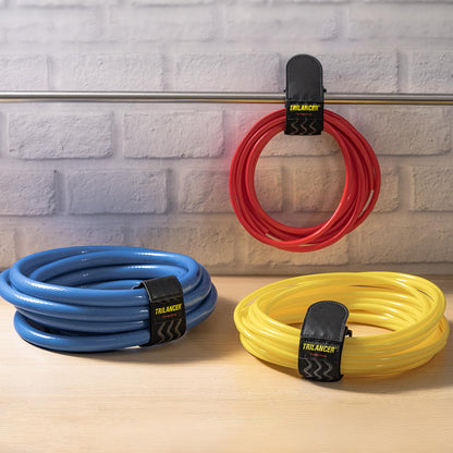 Trilancer Elastic Cinch Straps with Anti-Slip Strips, 12 "x 2"(8 Pack) Heavy Duty Multipurpose Hook and Loop Straps for Extension Cords, Cables, Ropes, Hoses, Bike, Pant Garters