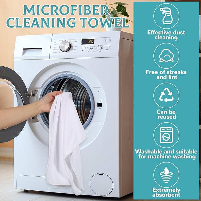 6 Pcs Extra Large Microfiber Cleaning Cloth Reusable Microfiber Towels Thick