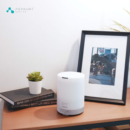 ASAKUKI 300ML Essential Oil Diffuser, Quiet 5-in-1 Premium Humidifier, Home Fragrance Aroma Diffuser with 7 LED Color Changing Light and Auto-Off Switch -Light Brown