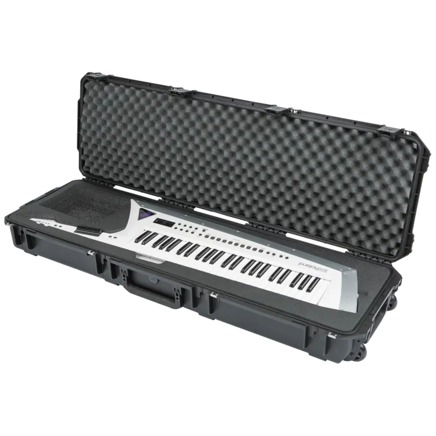 SKB iSeries Roland AX Edge Keytar Hard Case, Waterproof Polypropylene Shell with Foam Interior, TSA Latches and Wheels for Travel Protection