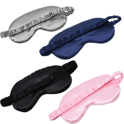 4 Pack Eye Mask for Sleeping Silky Soft Satin Blindfold Adjustable Strap Night Eye Cover for Women Men