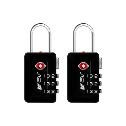 BV TSA Accepted Luggage Travel Lock, Set-Your-Own Combination Lock for School Gym Locker, Luggage Suitcase Baggage Locks, Filing Cabinets, Toolbox, Case (Black, 2 Pack)