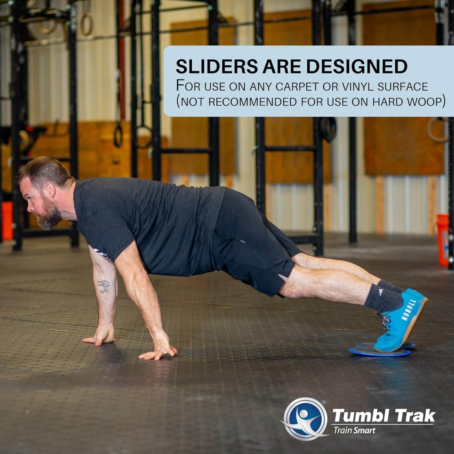 Tumbl Trak Smooth Sliding Sliders with Comfortable Top, Pair (for Carpet Floors) Blue(Small -Pair), 9 in