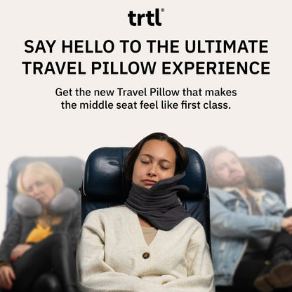 trtl Pillow - Scientifically Proven Super Soft Neck Support Travel Pillow - Machine Washable - Grey