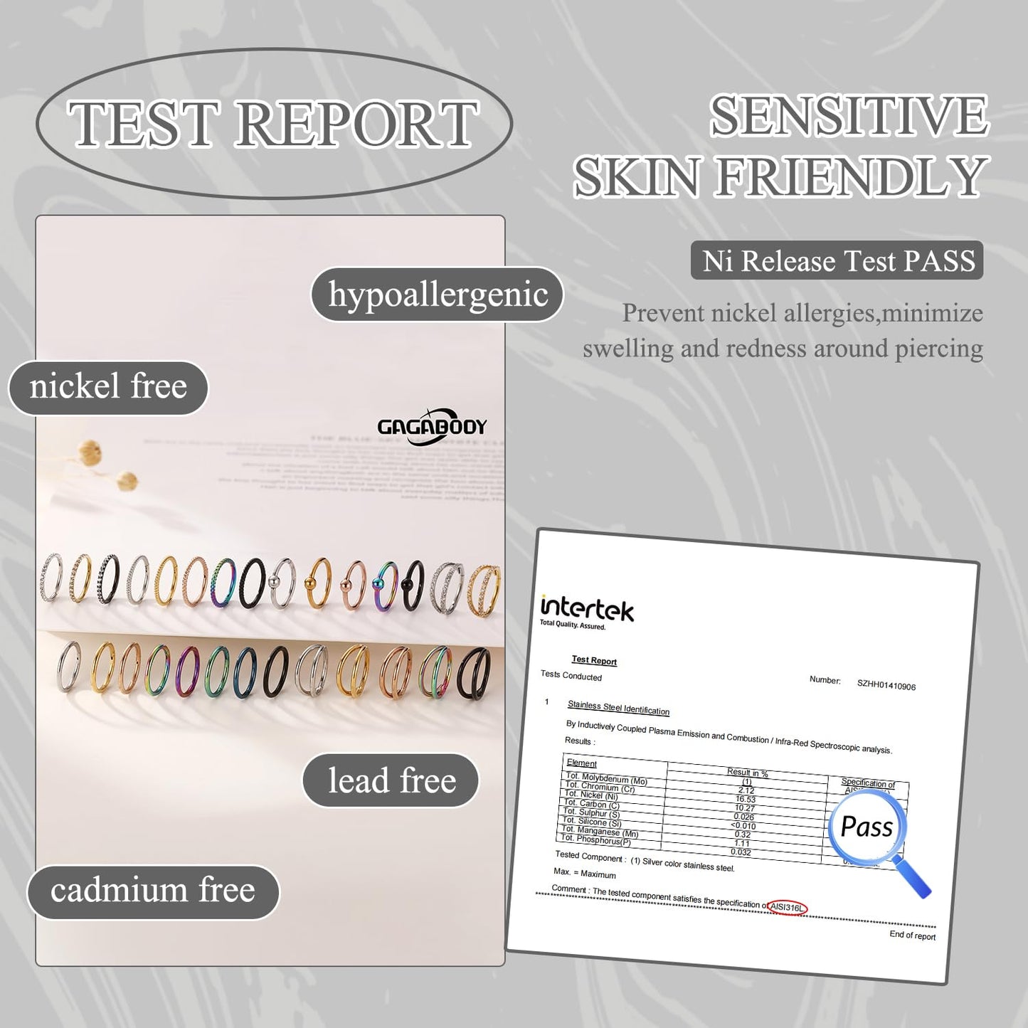 16g Nose Ring Hoop Earrings Green Nose Hoops 16 Gauge Lip Rings Septum Hoop Seamless Septum Clicker 8mm Septum Ring Cartilage Earring Helix Earring Rook Earrings Nose Rings Surgical Steel