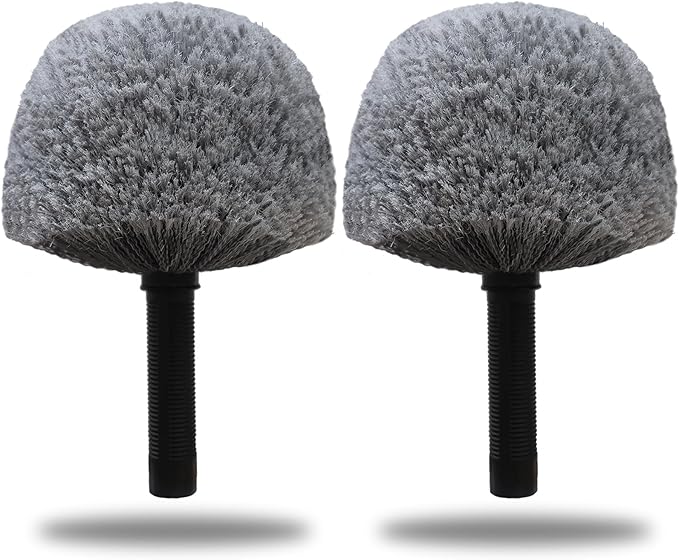 2 Pack Grey Twist-On Cobweb Duster Head Brush