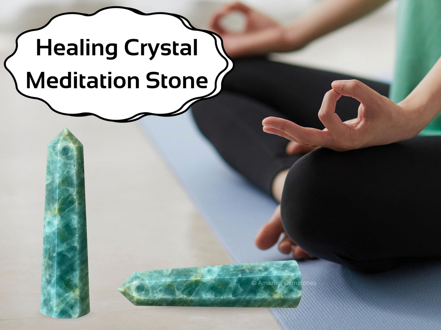 Aquamarine Crystal Towers ~ Natural Healing Crystal Point Obelisk for Reiki Healing and Crystal Grid (3" to 4" INCH)
