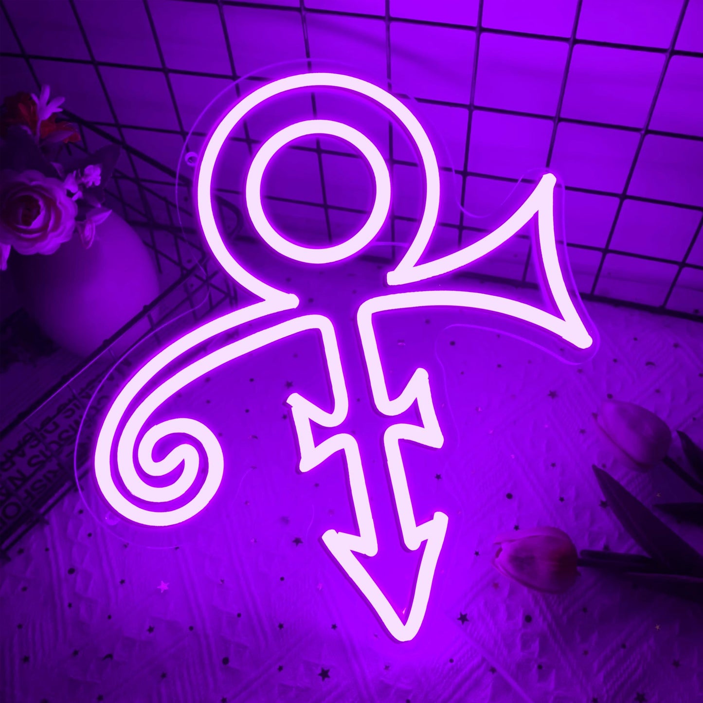 Prince Purple Symbol Neon Signs for Wall Decor,Dimmable Music Singer Love Symbol Sign,USB Powered Neon Light for Dorm Man Cave Bar Music Studio Party Birthday Gifts(11.8 * 13.3in)