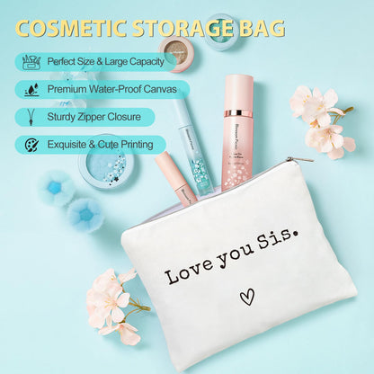 Sisters Gifts from Sister, Birthday Gift, Christmas Mothers Day Gifts for Women, Best Ever Gift Basket with Tote Bag, Cool Love You Box Unique Present Ideas for Sis Adult, Sister in Law Pink