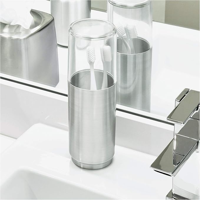 iDesign Austin Metal Covered Holder Stand, Holds Regular and Electric