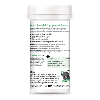 BUGALUGS Plaque Off Remover for Dog 70g Teeth & Bad Breath 100% Natural | Plaque Off Dogs No Need for Dog Toothbrush or Dog Toothpaste | Remove Dog Bad Breath & Plaque Remover for Dogs & Cats (70g)