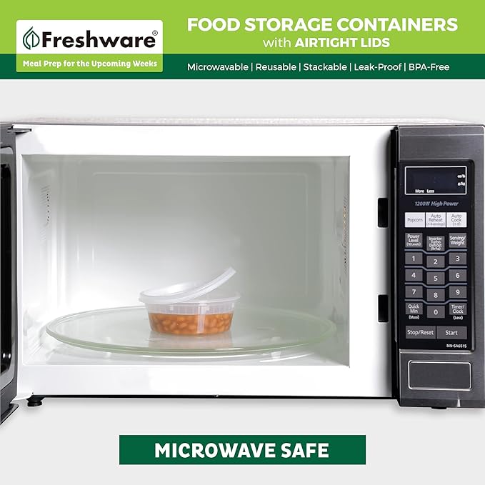 Freshware Food Storage Containers 8 oz Plastic Deli Containers