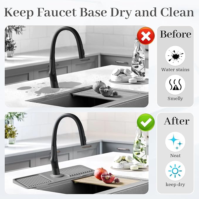 PoYang 17.7 Inch Faucet Mat for Kitchen Sink Splash Guard Behind Faucet