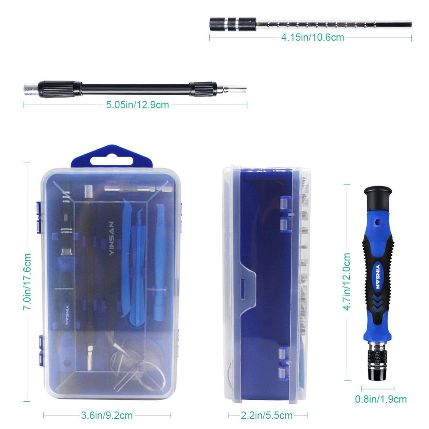 YINSAN Precision Screwdrivers Set, Mini Magnetic Electronics Repair Tool Kit for iPhone iPad Laptop PC Computer MacBook Tablet Phone Watch Glasses Gaming Console Controller Ring Doorbell Drone Camera