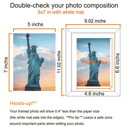 SESEAT 8x10 Picture Frame Brown Set of 6, Display Pictures 5x7 With mat or 8x10 Without Mat
