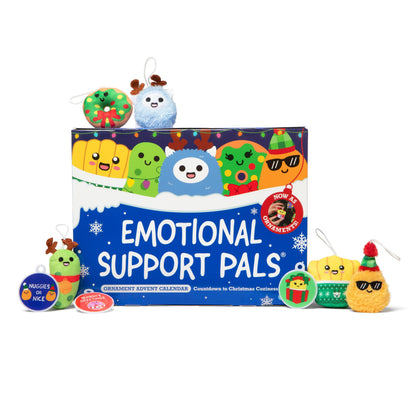 Emotional Support Advent Calendar by Relatable, Includes Mini Plush Toys and Ornaments, Fun Holiday Gift and Stocking Stuffer for Loved Ones of All Ages, Includes 24 Ornaments in Countdown Calendar