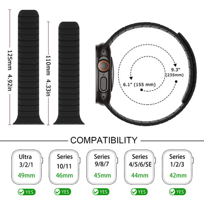 Tasikar Magnetic Straps Compatible with Apple Watch 49mm 46mm 45mm 44mm 42mm Soft Silicone Replacement Loop Wristband for iWatch Ultra 3 2 1 SE Series 11 10 9 8 7 6 5 4 3, Black