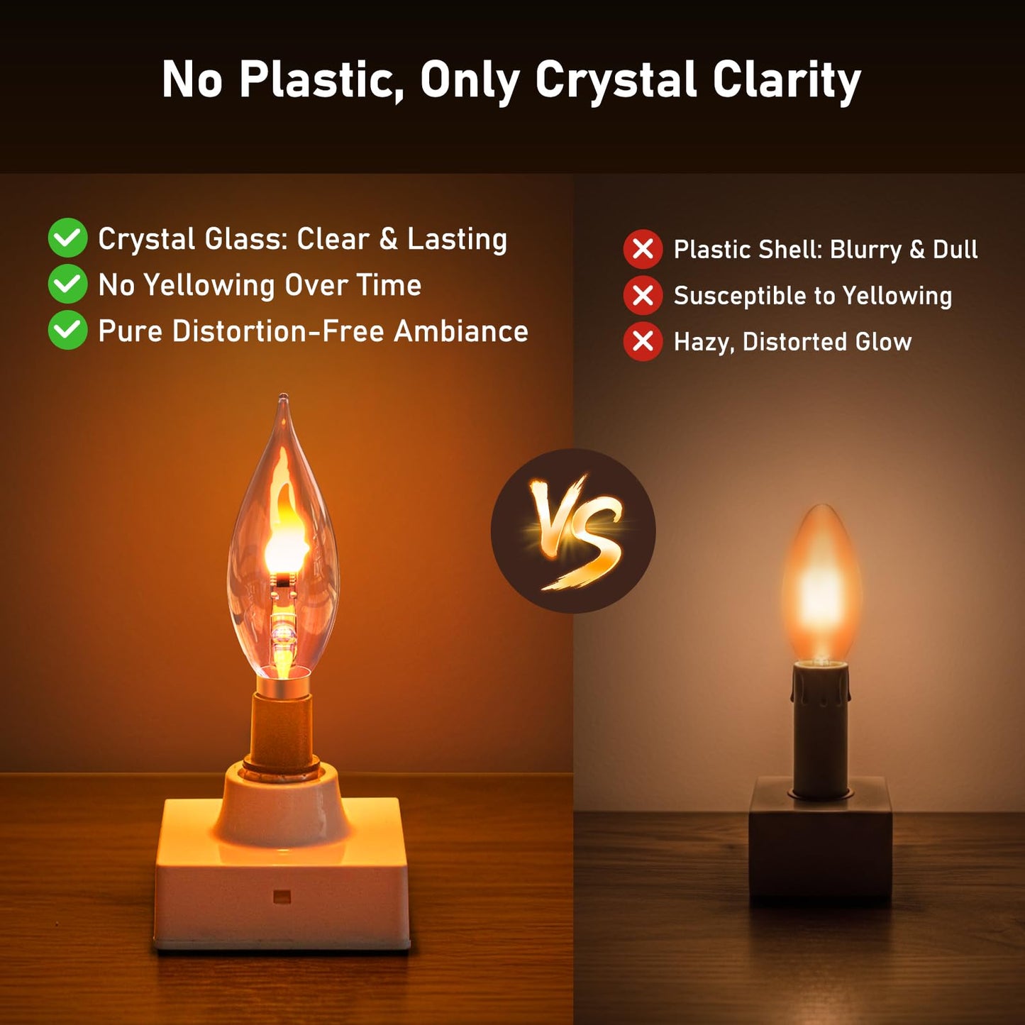 Hompavo Upgraded Flame Light Bulbs, E12 Chandelier Base Candelabra Flickering Fire Light Bulb, Clear Candle Light for Halloween Christmas Party Porch Indoor Outdoor Home Decorations - C35/2 Pack