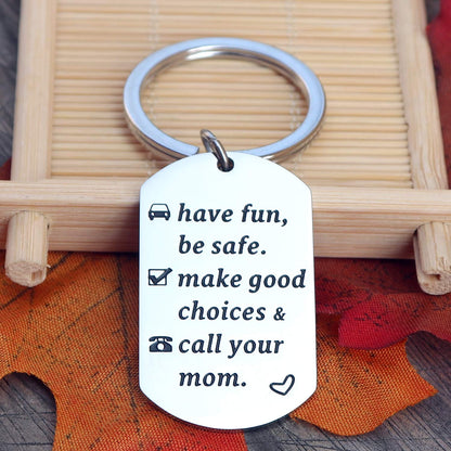 XGAKWD Call Your Mom Keychain for New Driver Gifts for Graduation 16 Year Old Boy Girl Son Daughter Birthday Key Chain