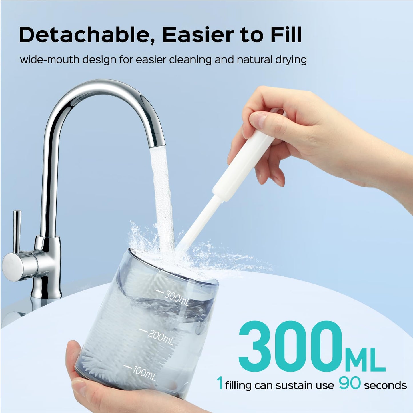 COSLUS Water Dental Flosser Pick for Teeth: 4 Modes Cordless Portable 300ML Larger Tank Water Teeth Cleaner IPX7 Waterproof Flossing Cleaning Picks for Home Travel Black C30(FC5360)