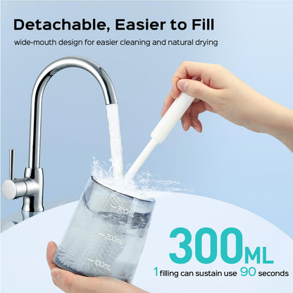 COSLUS Water Dental Flosser Pick for Teeth: 4 Modes Cordless Portable 300ML Larger Tank Water Teeth Cleaner IPX7 Waterproof Flossing Cleaning Picks for Home Travel Black C30(FC5360)