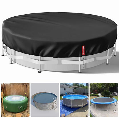 VniYors 18ft Pool Cover, Heavy-Duty Swimming Pool Cover, Paddling Pool Cover, Waterproof Dustproof Pool Solar Cover with Drawstring And Ground Nails