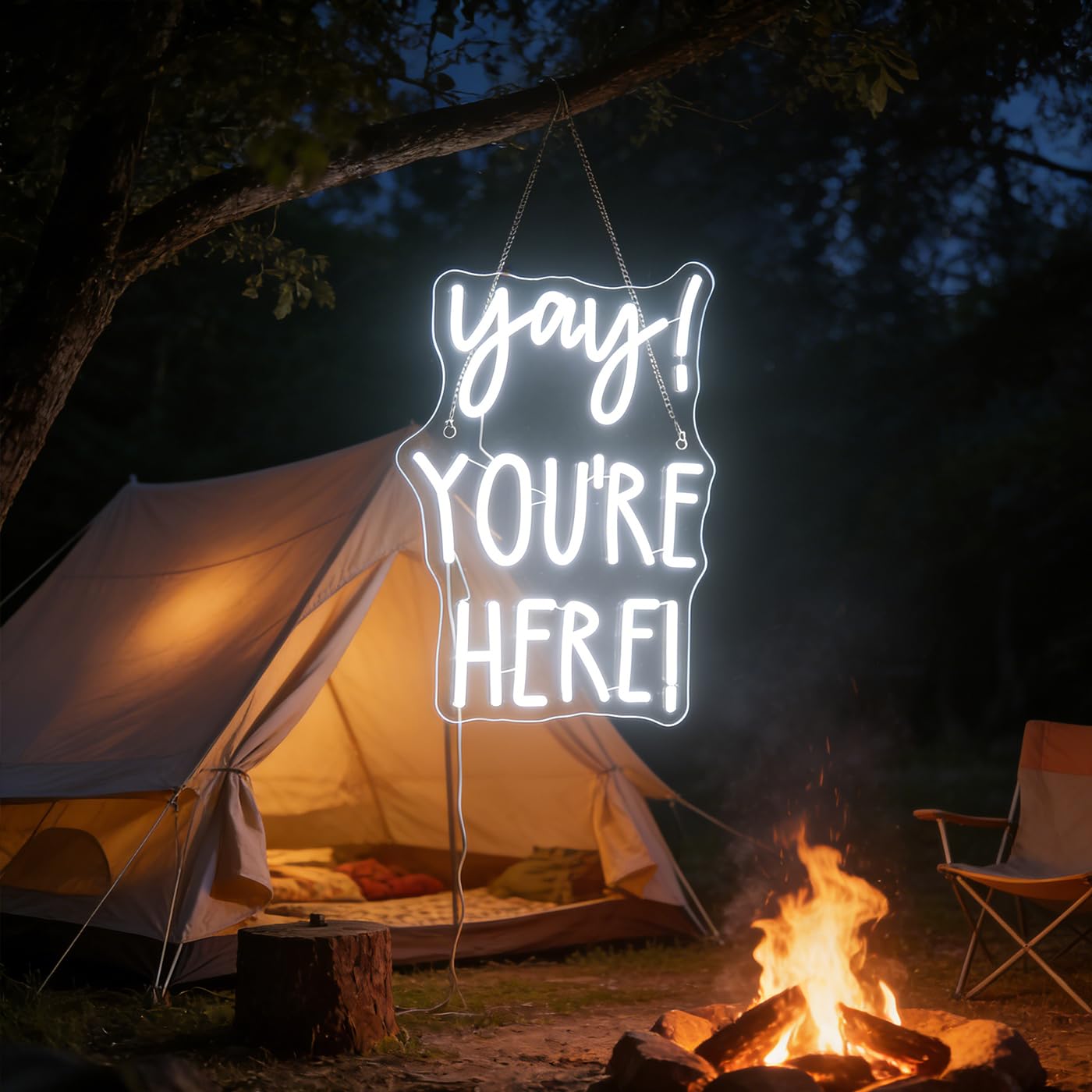 "Yay! You're Here!" Neon Sign, Positive Quotes Decorative Neon Lights for Home Room Classroom Wall Decor, Office Wall Decor Neon Light Sign, Christmas Birthday Gift,Thanksgiving Gift(white)