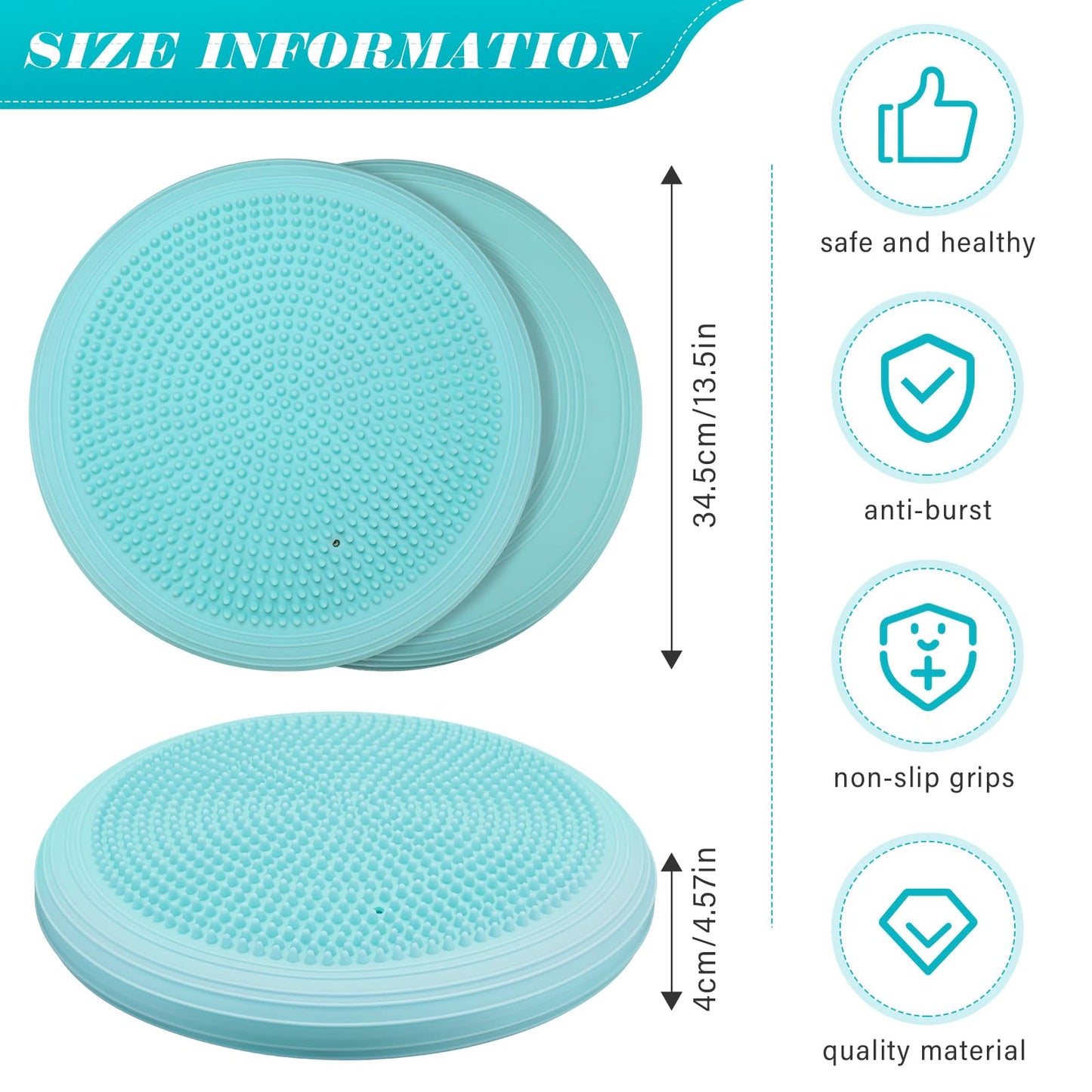 Libima 8 Pcs Wiggle Seat Inflated Wobble Cushion Sensory Seat Flexible Balance Board Balance Disc for Men Women Physical Exercise Improving Posture Home Office (Macaron Color)
