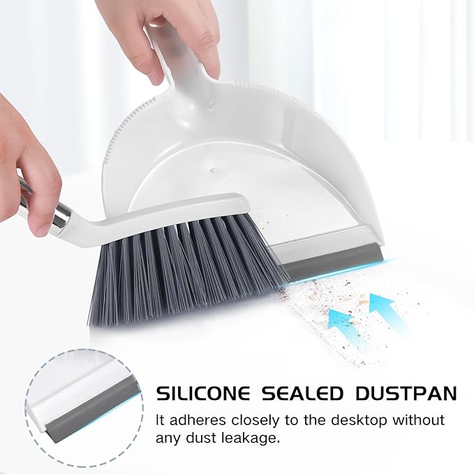 NACENA Mini Broom and Dustpan Set, Small Dust Pan and Brush Set