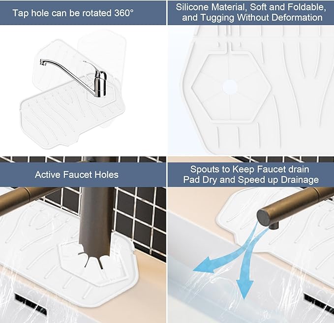 Sink Drain Mat - Unilateral Faucet Guard