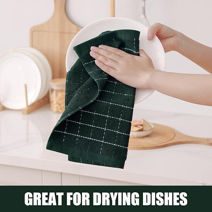 Homaxy 100% Cotton Terry Kitchen Dish Cloths, Ultra Soft and Absorbent Dish