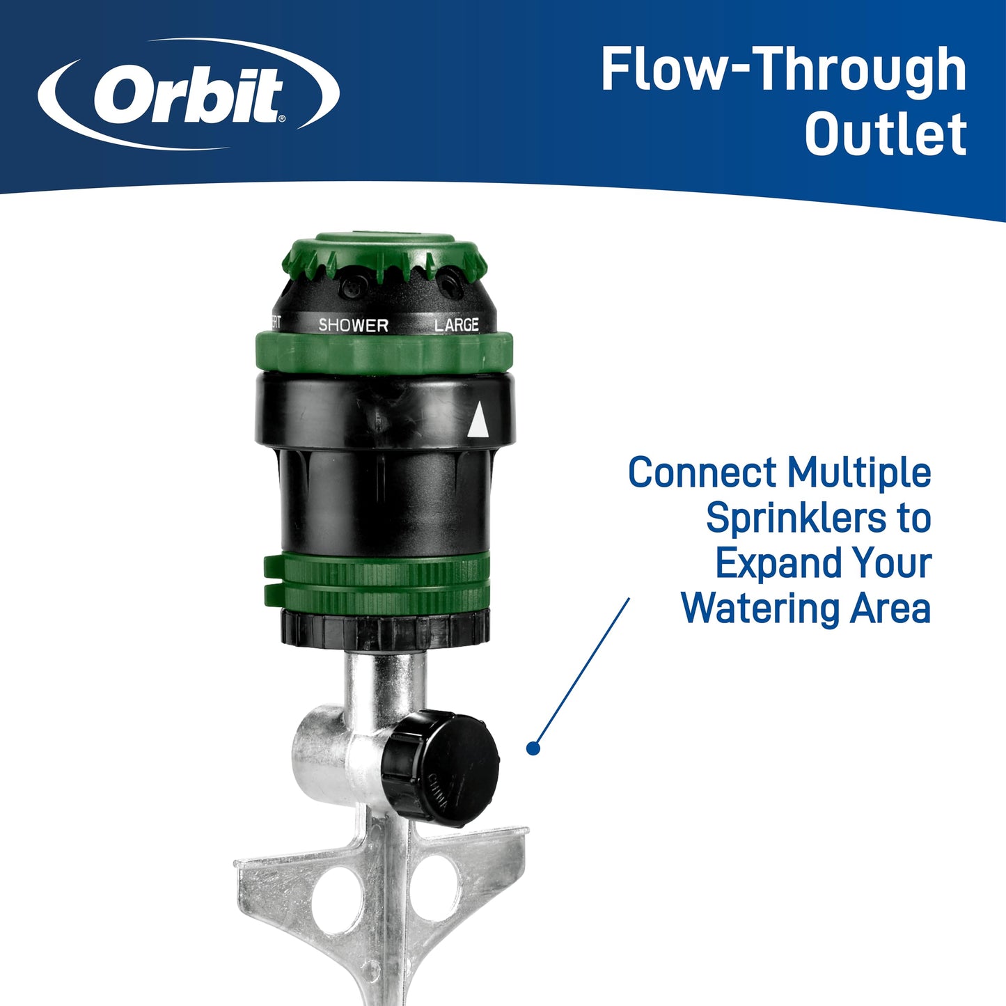 Orbit 58573N H2O-6 Gear Drive Sprinkler, Spike B 58573, Green