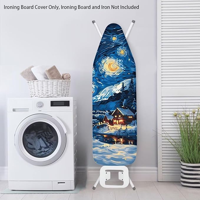 Starry Sky Design Ironing Board Cover and Pad Washable 15x54 Full Size Thick
