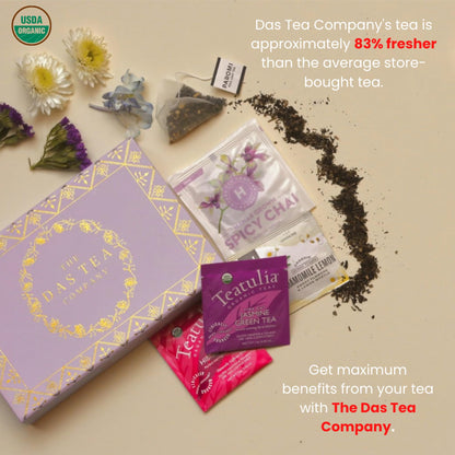 Tea Sampler Gift Set - Productivity Pack - 18 Assorted Organic Tea Bags - Supports Focus, Energy, Concentration, and Overall Wellness - Black, Chai, Matcha, Green, and More - Best Holiday Gifts 2024