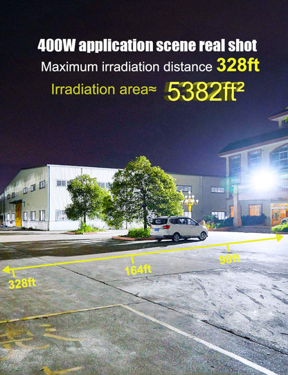Kekeou Stadium Lights Outdoor LED Flood Light Outdoor 56000 Lumens Surge 6KV Field Lighting 6500K IP67 Waterproof Adjustable Lighting Angle Riding Arena Lights for Court