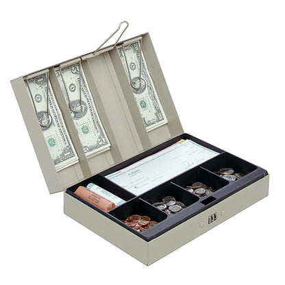 Cash Box, 3 1/8"H x 11 3/8"W x 7 5/8"D, Sand