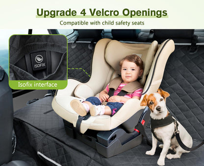 pecute Dog Car Seat Cover, Car Seat Cover for Dogs with Viewing Window/Side Flaps/Storage Bags, Dog Hammock Scratch Proof Nonslip Back Seat Protector for Cars Trucks SUV(146x136cm)