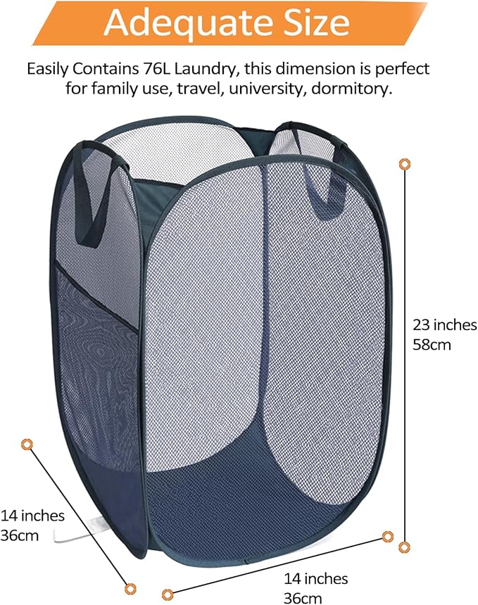 2 Pack Durable Collapsible Laundry Baskets
