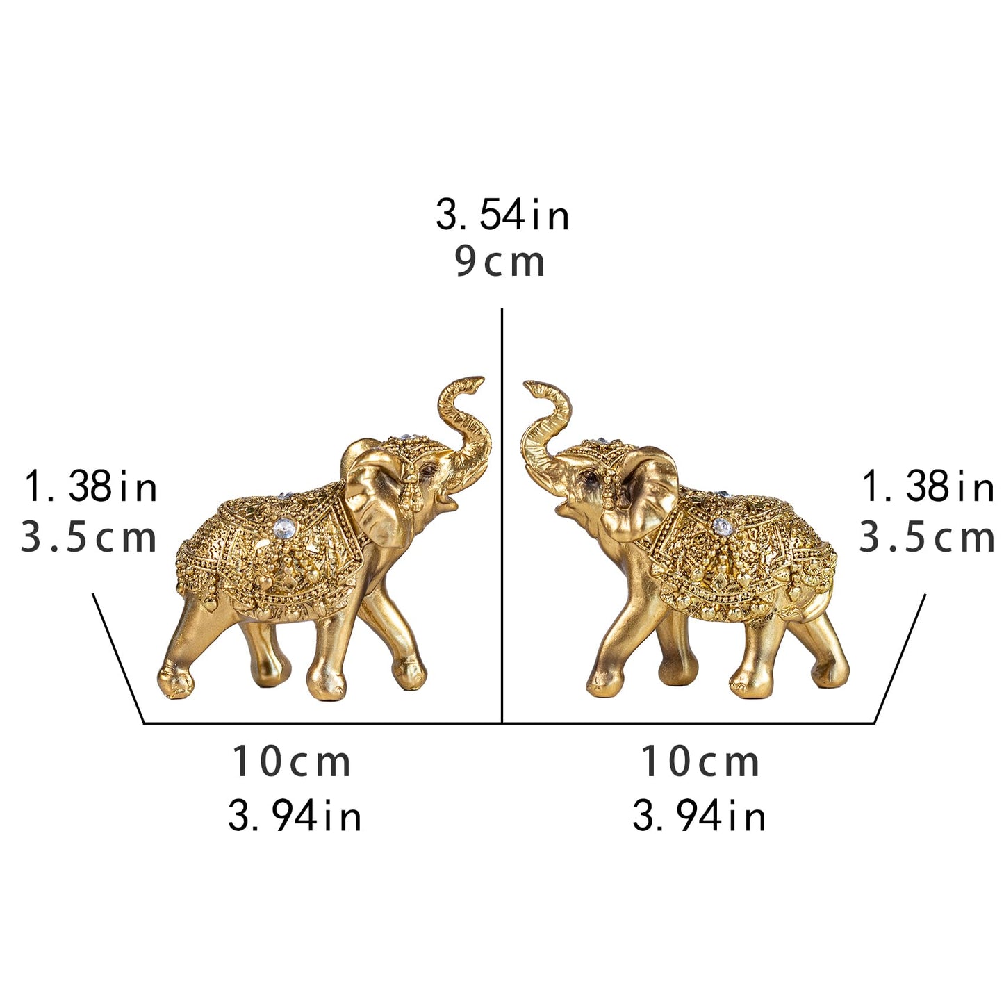 AGKZNTQP Decorative Golden Pair of Elephants Elephant Statues, Home Decoration Statues