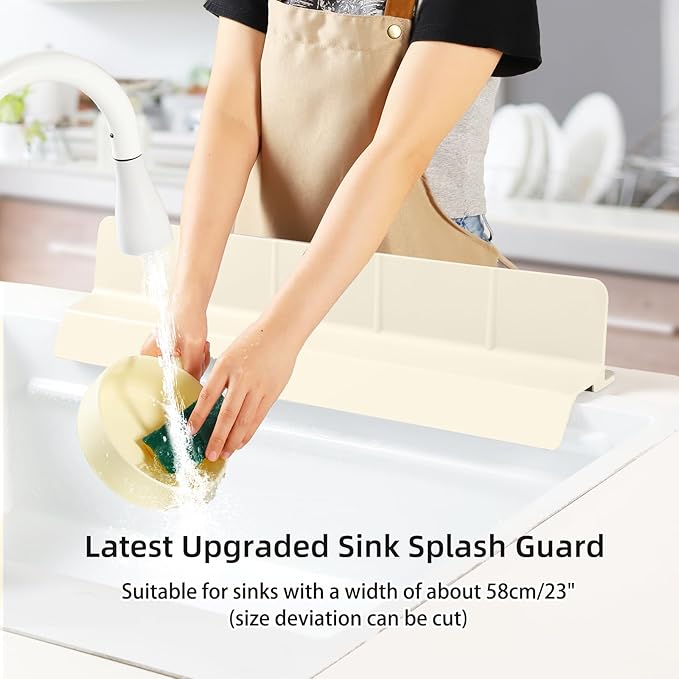 23" Ultra Silicone Sink Splash Guard Released in 2025/Dec, Self-Draining Water