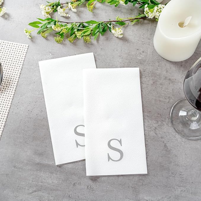 Luxenap 15.8 X 7.9 Inch Linen-Feel Guest Towels, 2000 Lettered Hand Towels