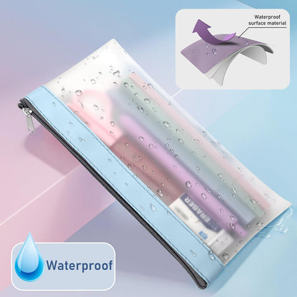 Timart Clear Pencil Pouch-3 Pack, Clear Pencil Case, Pen Holder with Zipper for Kids, Makeup Pouch, Kids Pencil Pouch for Office School Supplies Travel Accessories