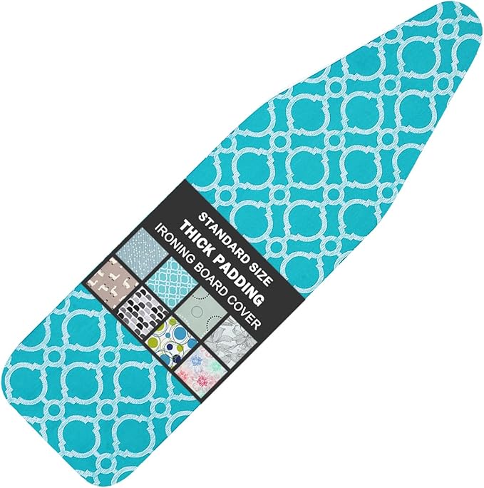 Ironing Board Cover and Pad Standard Size 15" x 54", 3 Pairs of Hook and Loop