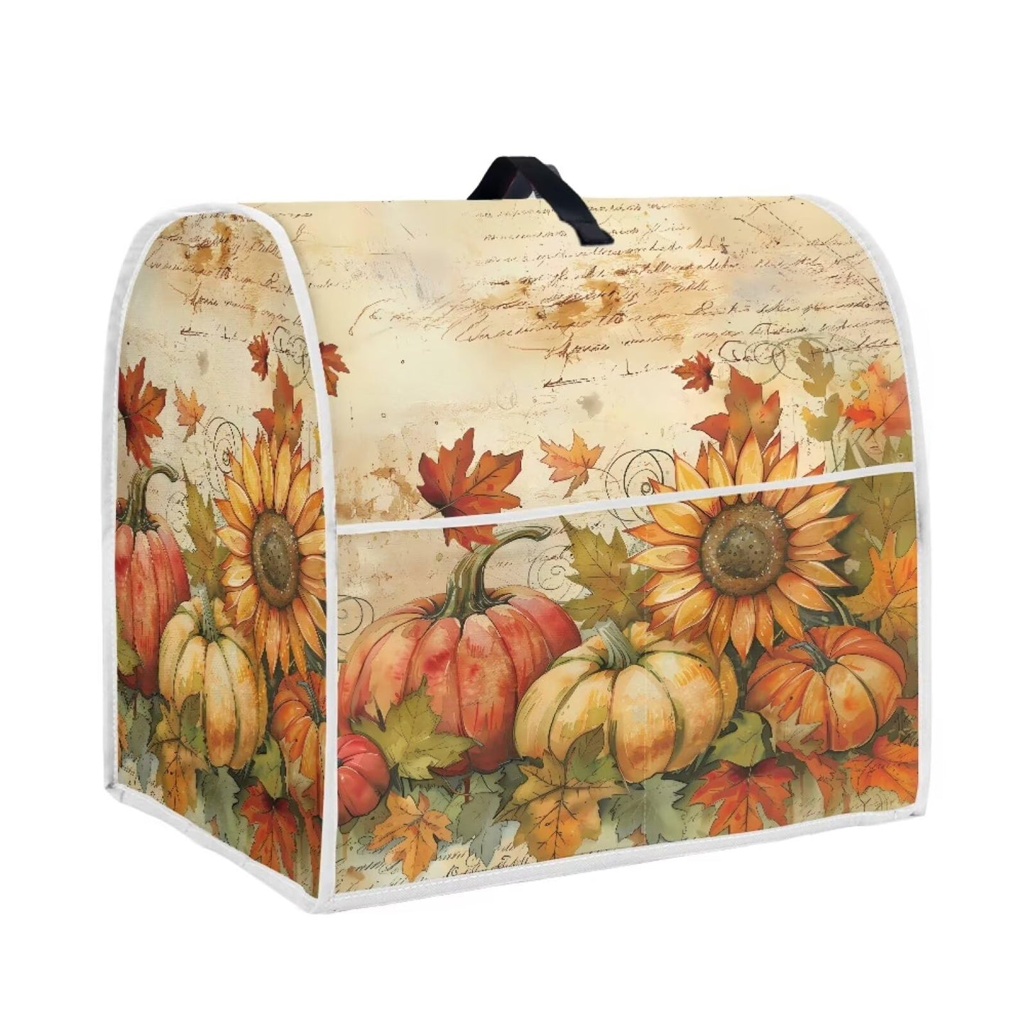HUISEFOR Pumpkin Mixer Cover for Kitchen Aid 4.5-5 Qt Mixer, Maple Leaf Small Appliance Dust Covers Universal for Air Fryers, Coffee Makers, Kitchen Decor Gift for Friends