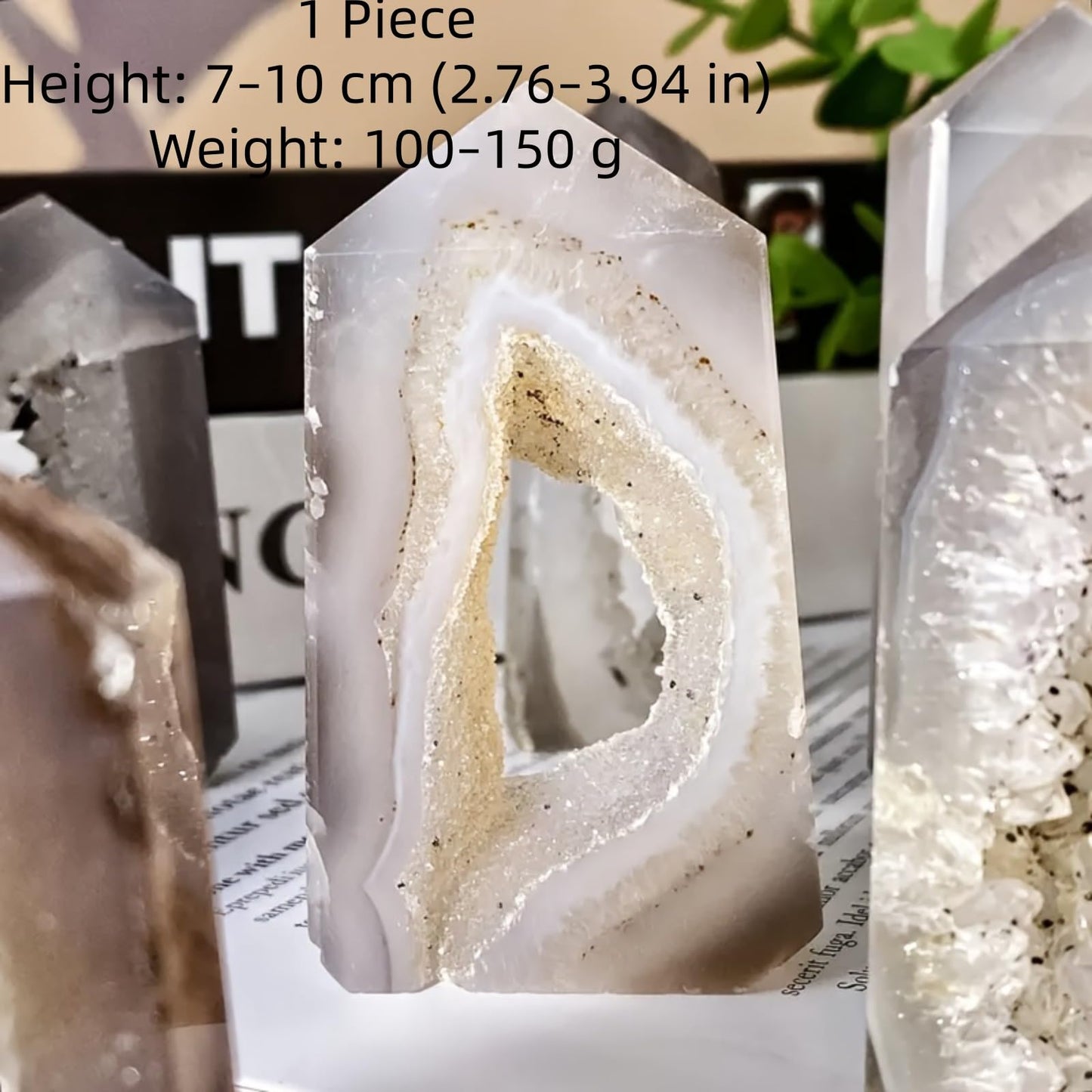 YOUNAIERZX Agate Geode Crystal Point Towers Healing Stones for Reiki Energy Grid Meditation and Spiritual Growth