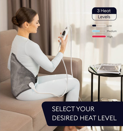 GENIANI Electric Throw - XL Electric Heating Pad for Back Pain & Cramps Relief, Birthday for Women Men Auto Shut Off, Machine Washable, Heat Pad for Neck & Shoulder, 12×24", Tabby Gray