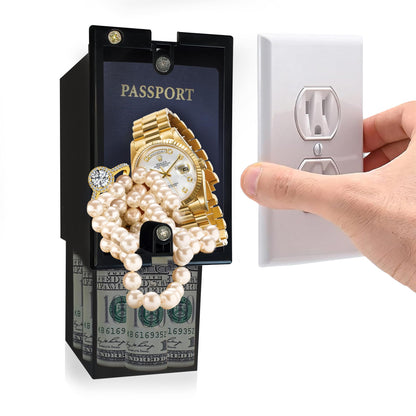 Wall Outlet Safe and Electrical Outlet Hidden Wall Safe, Hide in Plain Sight Key Money Jewelry Storage Cash Holder Safe Box (1)