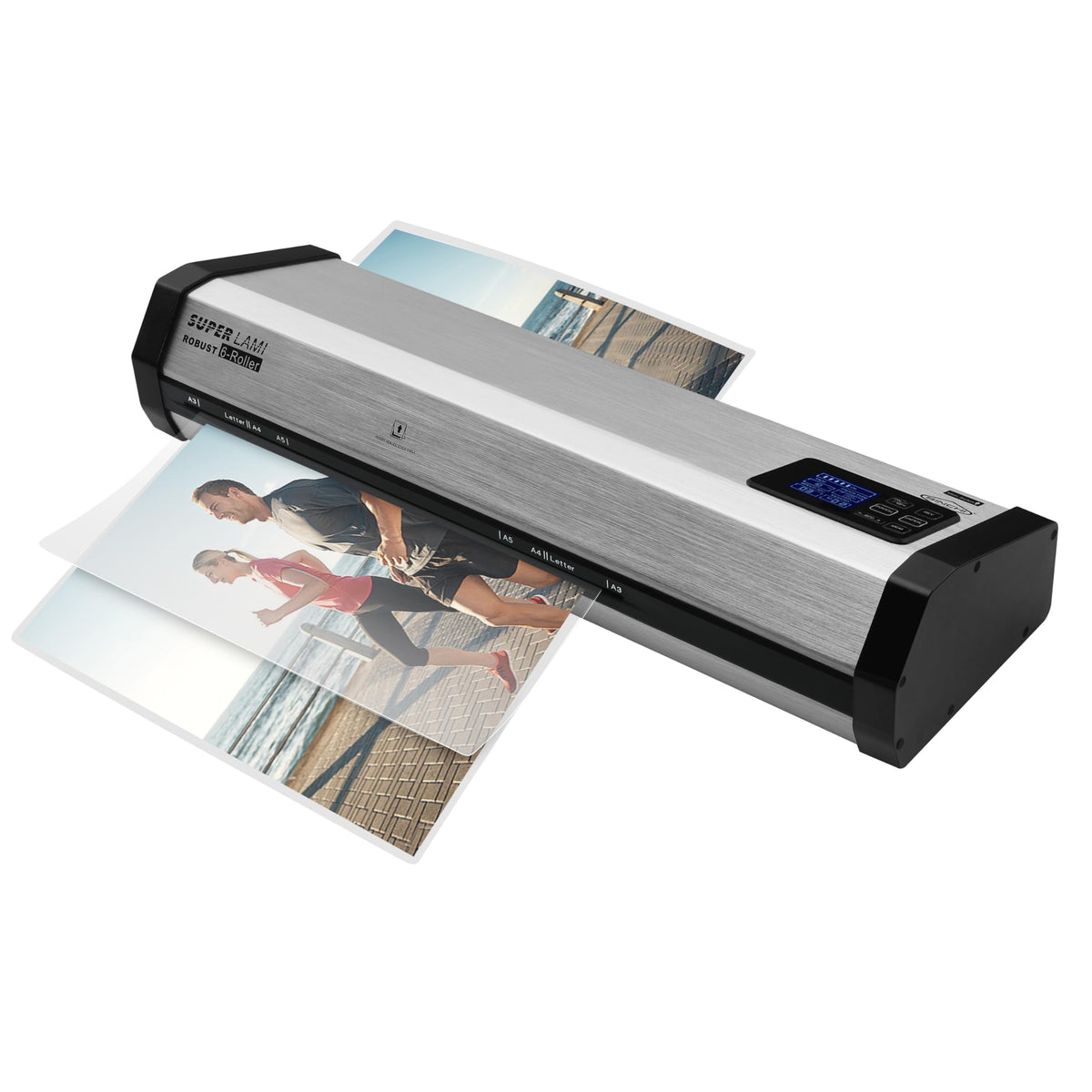 SINCHI Robust 6-Roller Laminator Machine with LCD Display, 3-10 Mil, Heavy Duty, 13-inch Thermal Laminating Machine for Commercial Use, 1.5-Minute Warm-up, 90 Inches/Minute, 105 Settings & 99 Memories