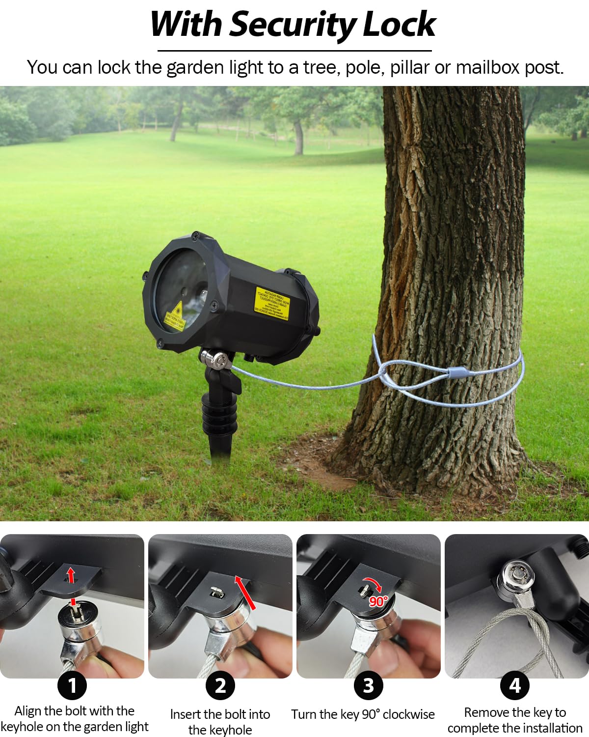 Lunmore Firefly Garden Lights Star Projector Laser Christmas Lights with Colorful LED Background Light